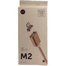 Зарядное устройство Магнит Lightning<-USB 5V золото (магнитный кабель iPhone)